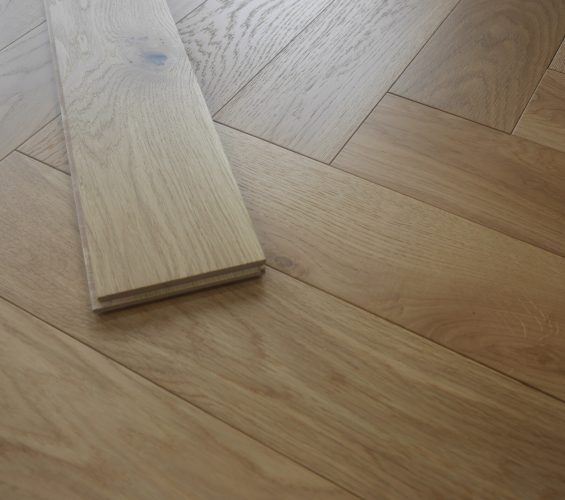 Elysian' Brushed & Matt Lacquered 125mmx 14/2mm Herringbone Engineered Oak