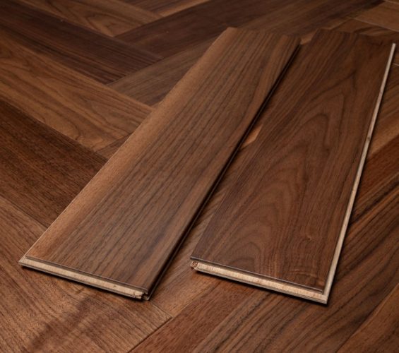 UV Lacquered Herringbone Walnut 'Elysian' - American Black Walnut Hardwood