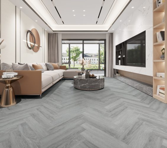 SPC Herringbone Luxury Vinyl Tile - 'Nimbus'