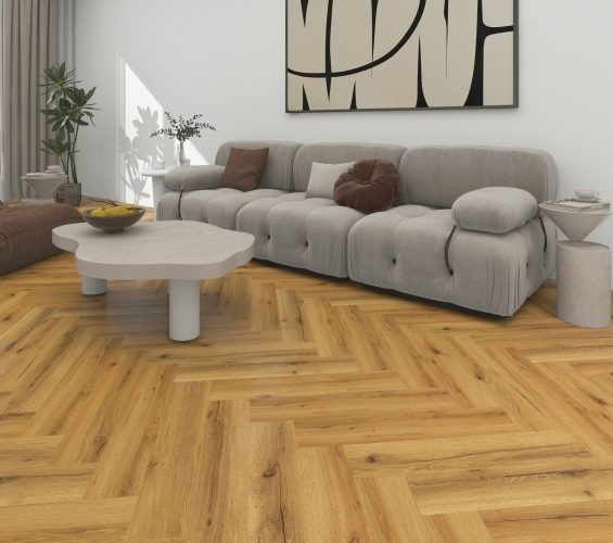 SPC Herringbone Luxury Vinyl Tile - 'Ambra'